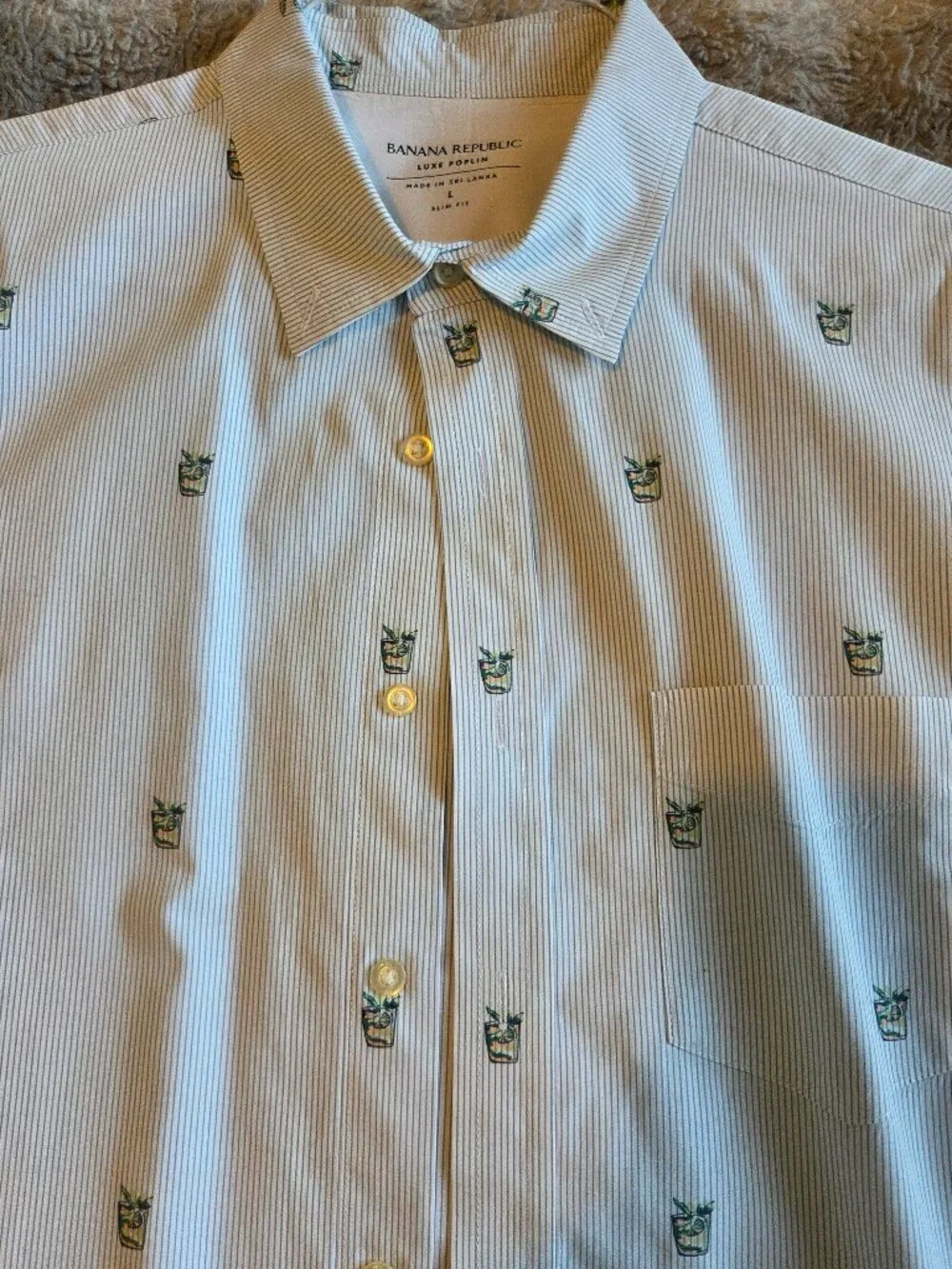 Banana Republic cocktail print shirt size L